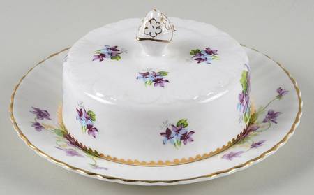 Violet (Scalloped) Round Cheese Dish & Lid