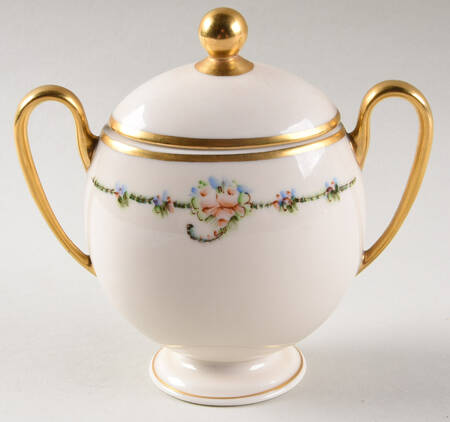 June Rose (Gold Trim) Sugar Bowl & Lid
