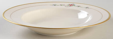 June Rose (Gold Trim) Rim Soup Bowl