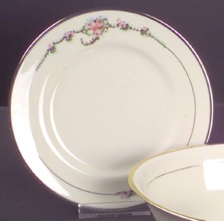 June Rose (Platinum Trim) Bread & Butter Plate
