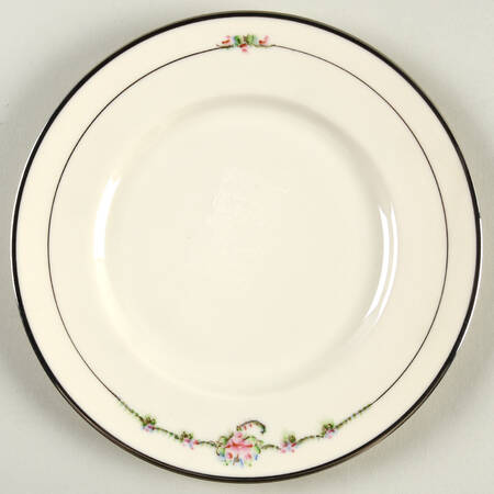 June Rose (Platinum Trim) Salad Plate