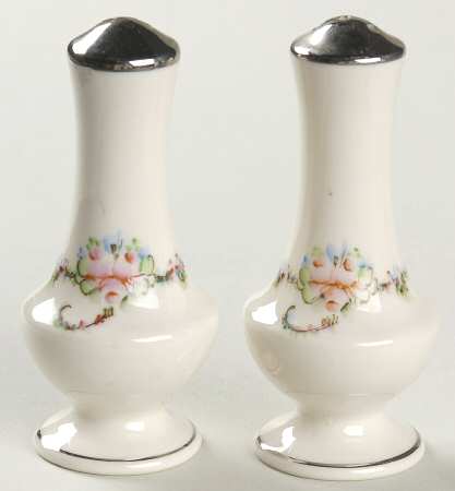 June Rose (Platinum Trim) Salt & Pepper Set