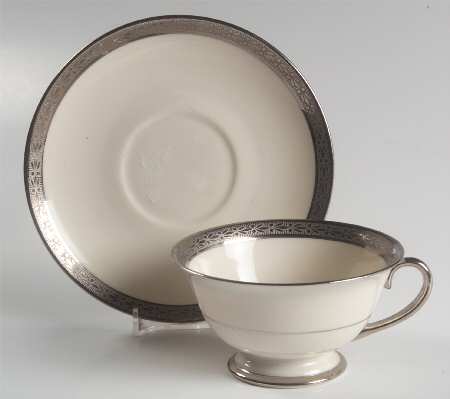 Laurel Footed Cup & Saucer Set