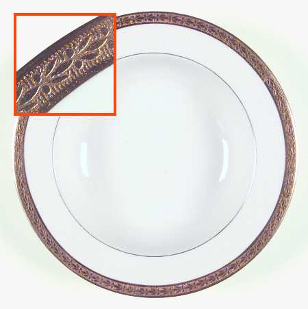 Laurel (Gold Trim) Rim Soup Bowl