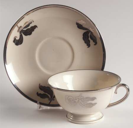 Platinum Orchid Footed Cup & Saucer Set