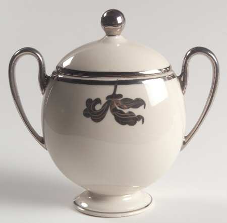 Platinum Orchid Sugar Bowl & Lid