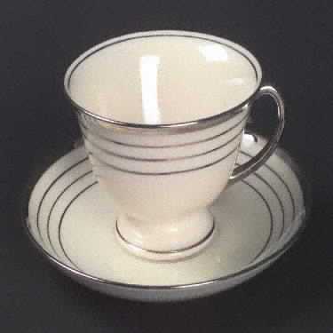 Silverite Footed Cup & Saucer Set