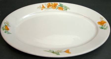 California Poppy (Atchison Topeka & Santa Fe) 12" Oval Serving Platter