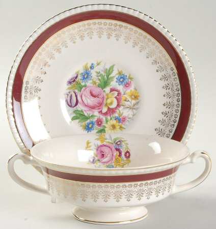 Cardinal Footed Cream Soup Bowl & Saucer Set