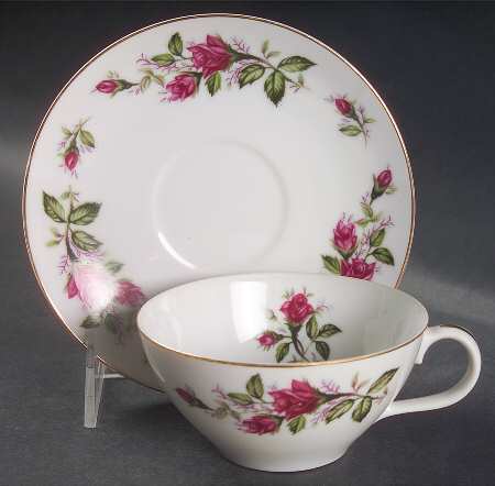 Dawn Rose Flat Cup & Saucer Set