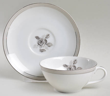 Smokey Rose Flat Cup & Saucer Set