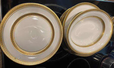 American Tradition Footed Cup & Saucer Set