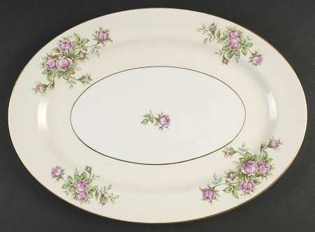 Classic Rose 15" Oval Serving Platter