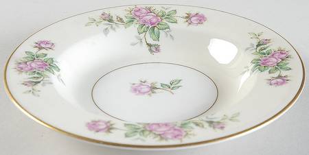 Classic Rose Rim Soup Bowl