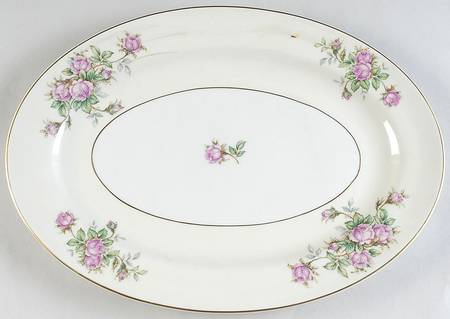 Classic Rose 13" Oval Serving Platter