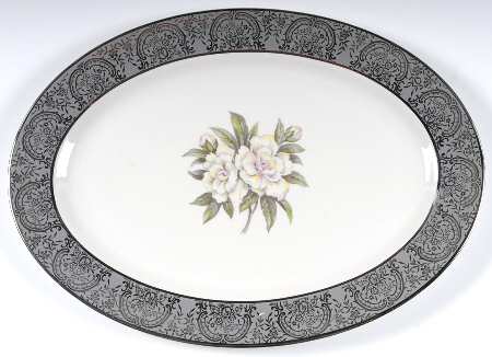 Silver Gardenia 15" Oval Serving Platter
