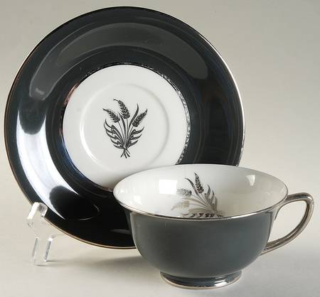 Silver Harvest Footed Cup & Saucer Set