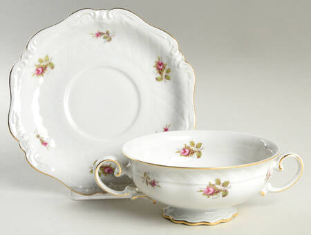 010775 Footed Cream Soup Bowl & Saucer Set