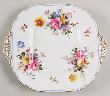 9875 Square Handled Cake Plate by Royal Crown Derby