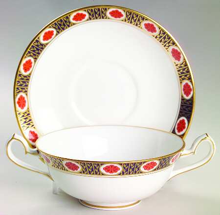 Ambassador Footed Cream Soup Bowl & Saucer Set