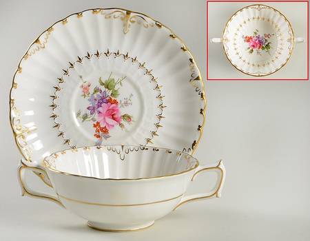 Ashby Footed Cream Soup Bowl & Saucer Set