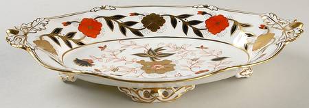 Asian Rose (Duesbury Shape) 11" Footed Dessert Bowl