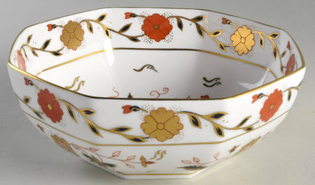 Asian Rose (Duesbury Shape) 8" Octagonal Vegetable Bowl