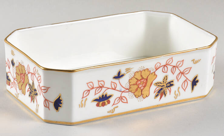 Asian Rose (Duesbury Shape) Rectangular Box, No Lid