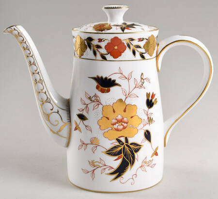 Asian Rose (Duesbury Shape) Coffee Pot & Lid