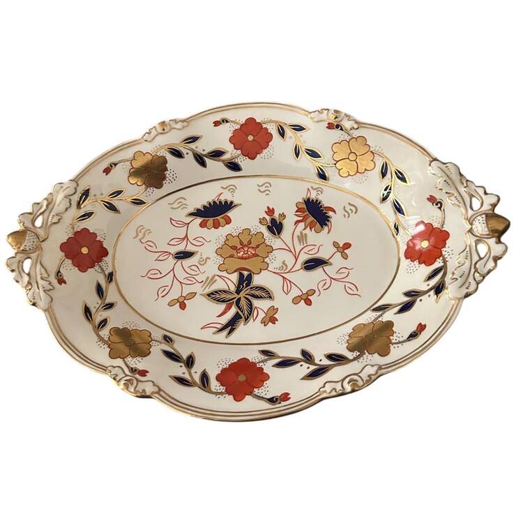 Asian Rose (Duesbury Shape) Oval Dessert Dish