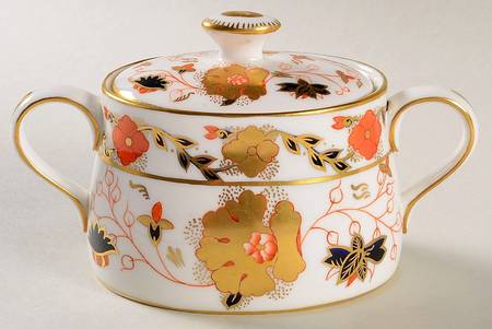 Asian Rose (Duesbury Shape) Sugar Bowl & Lid