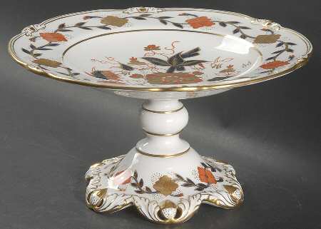 Asian Rose (Duesbury Shape) Round Compote (Height X Width)