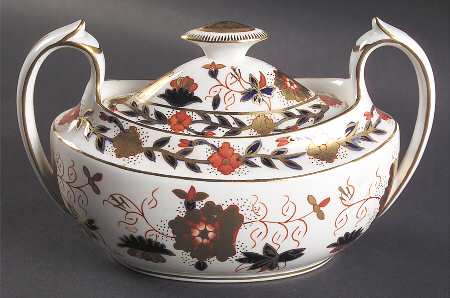 Asian Rose (Duesbury Shape) Sugar Bowl & Lid