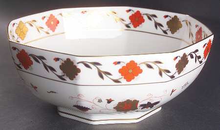 Asian Rose (Duesbury Shape) 11" Octagonal Vegetable Bowl