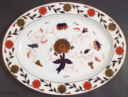 Asian Rose (Duesbury Shape) 16" Oval Serving Platter