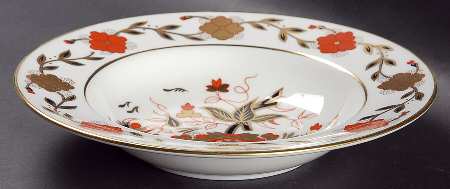 Asian Rose (Duesbury Shape) Rim Soup Bowl