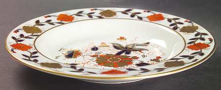 Asian Rose (Duesbury Shape) Large Rim Soup Bowl