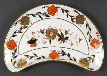 Asian Rose (Duesbury Shape) Crescent Salad Plate