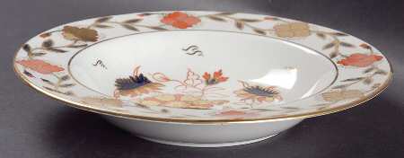 Asian Rose (Duesbury Shape) Rim Soup Bowl