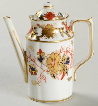 Asian Rose (Duesbury Shape) Miniature Coffee Pot & Lid