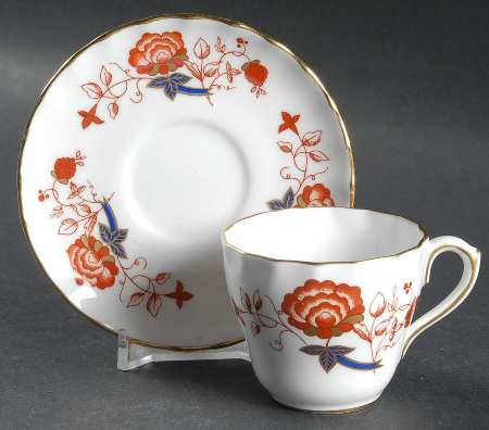 Bali (Boston Shape, Swirl) Flat Demitasse Cup & Saucer Set