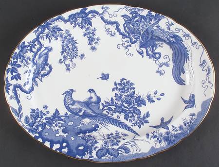 Blue Aves 16" Oval Serving Platter