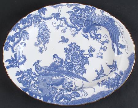 Blue Aves 13" Oval Serving Platter