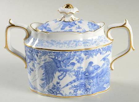 Blue Aves Sugar Bowl & Lid