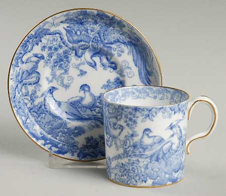 Blue Aves Flat Demitasse Cup & Saucer Set