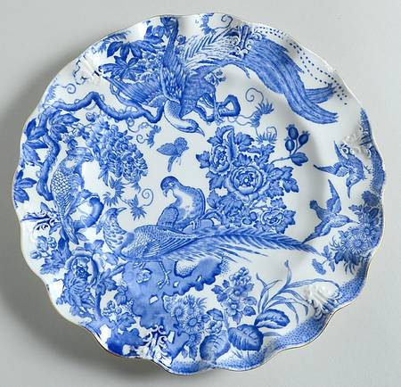 Blue Aves Embossed Sheffield Dessert Plate