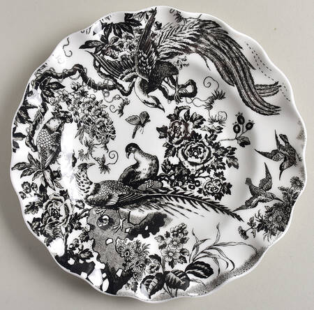 Black Aves (Gold Trim) Sheffield Dessert Plate