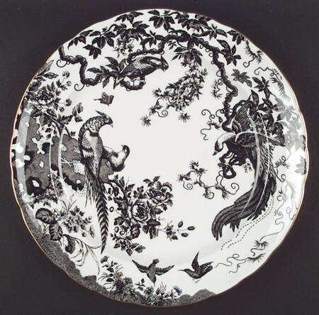 Black Aves (Gold Trim) 14" Chop Plate (Round Platter)