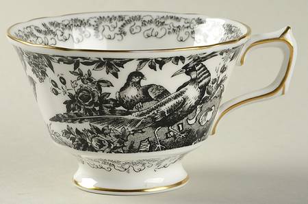 Black Aves (Gold Trim) Footed Cup