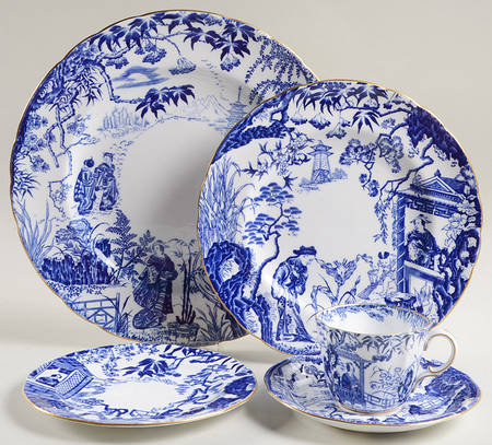 Blue Mikado 5 Piece Place Setting